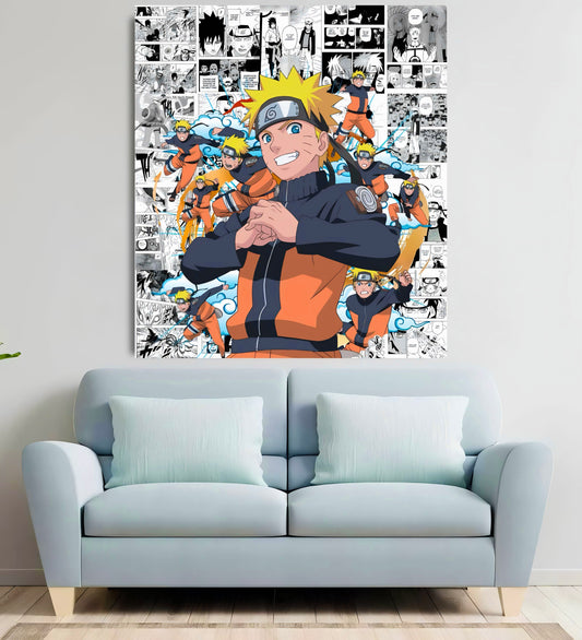 Naruto Anime Manga Poster Set of 12 | PEEL N STICK Self Adhesive A4 Wall Art for Bedroom | Lightweight & Durable
