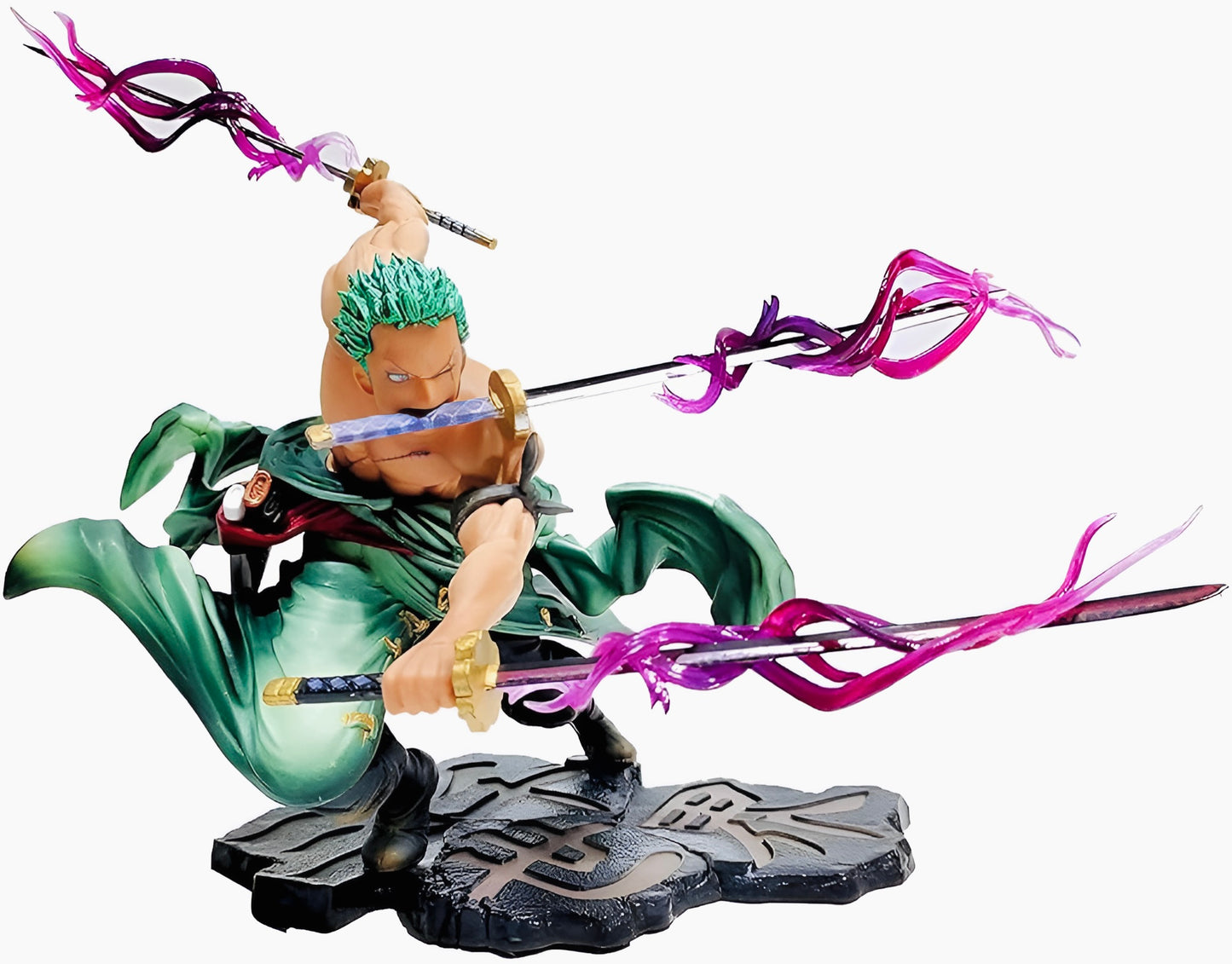 🗡️ One Piece Roronoa Zoro Action Figure | 18cm Height | Black Base Edition | Dual Head Variant | Authentic & Highly Detailed Replica