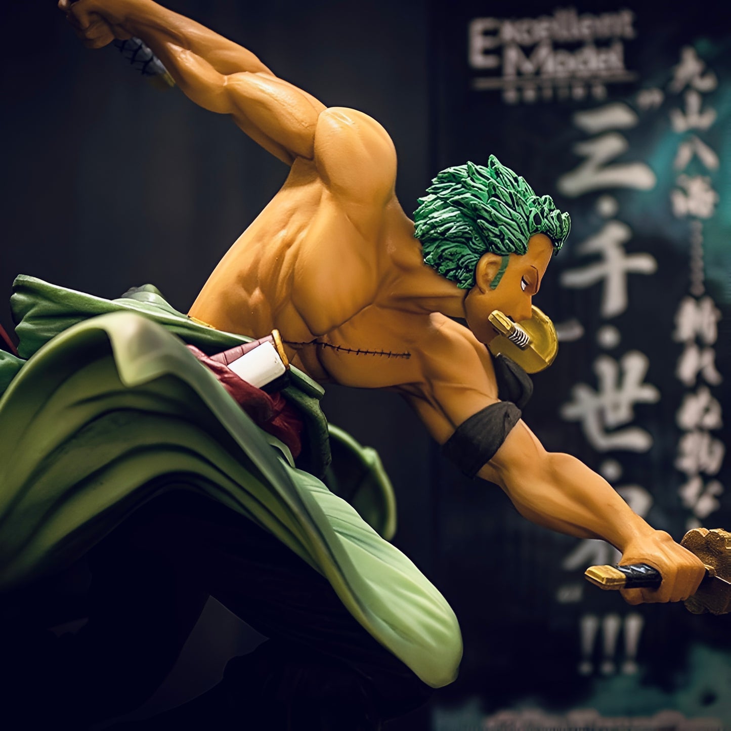 🗡️ One Piece Roronoa Zoro Action Figure | 18cm Height | Black Base Edition | Dual Head Variant | Authentic & Highly Detailed Replica