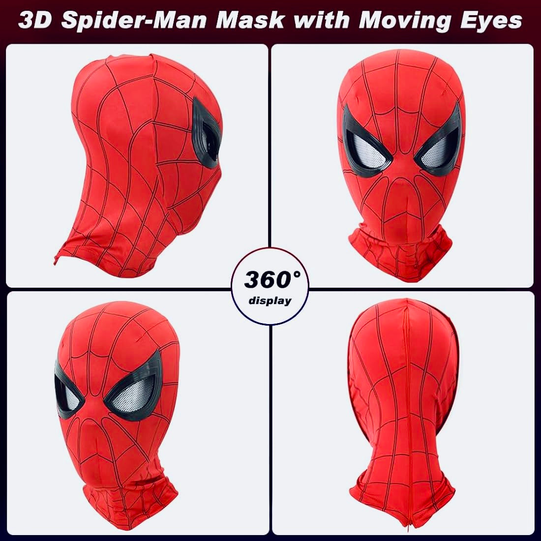 Spider mask with moving eyes (3d)