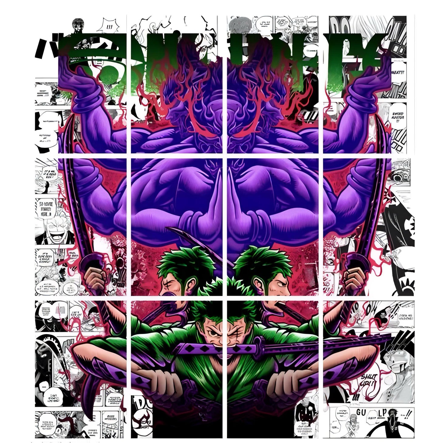 Roronoa Zoro Manga Wall Poster Set – A4 Size (12 Panels) | Anime Manga Panels for Bedroom & Decor | 300 GSM Premium Print