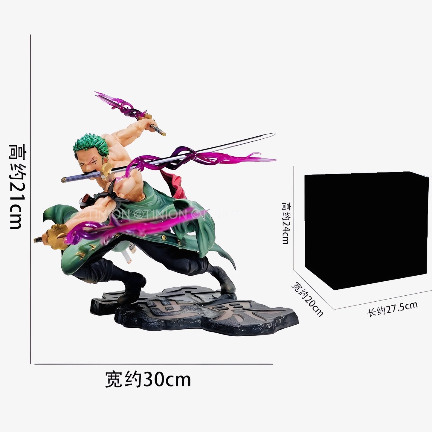 🗡️ One Piece Roronoa Zoro Action Figure | 18cm Height | Black Base Edition | Dual Head Variant | Authentic & Highly Detailed Replica