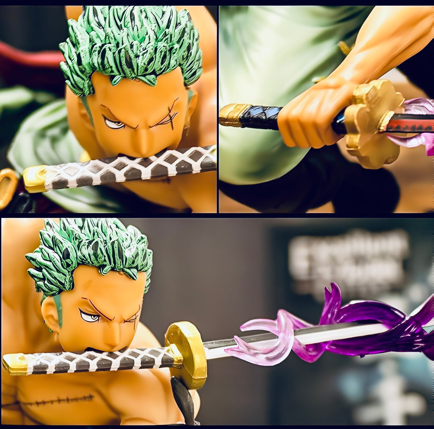 🗡️ One Piece Roronoa Zoro Action Figure | 18cm Height | Black Base Edition | Dual Head Variant | Authentic & Highly Detailed Replica