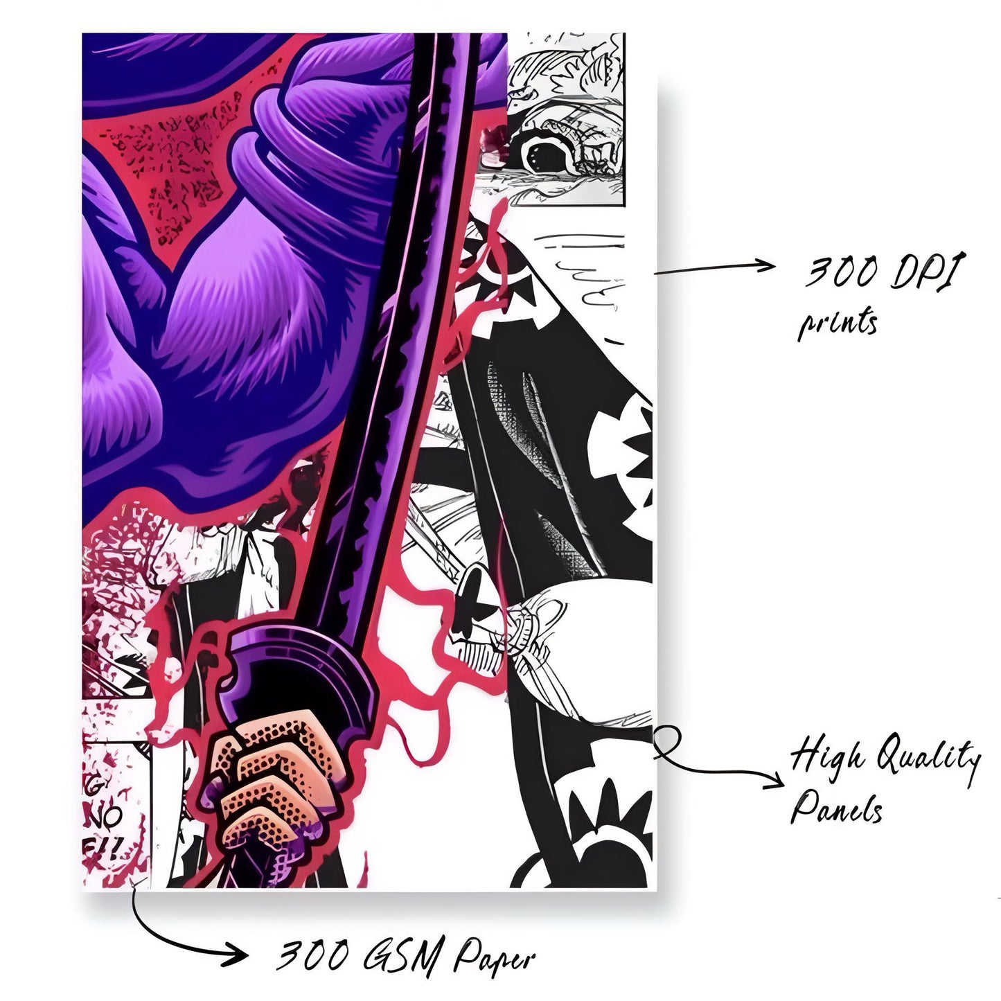 Roronoa Zoro Manga Wall Poster Set – A4 Size (12 Panels) | Anime Manga Panels for Bedroom & Decor | 300 GSM Premium Print