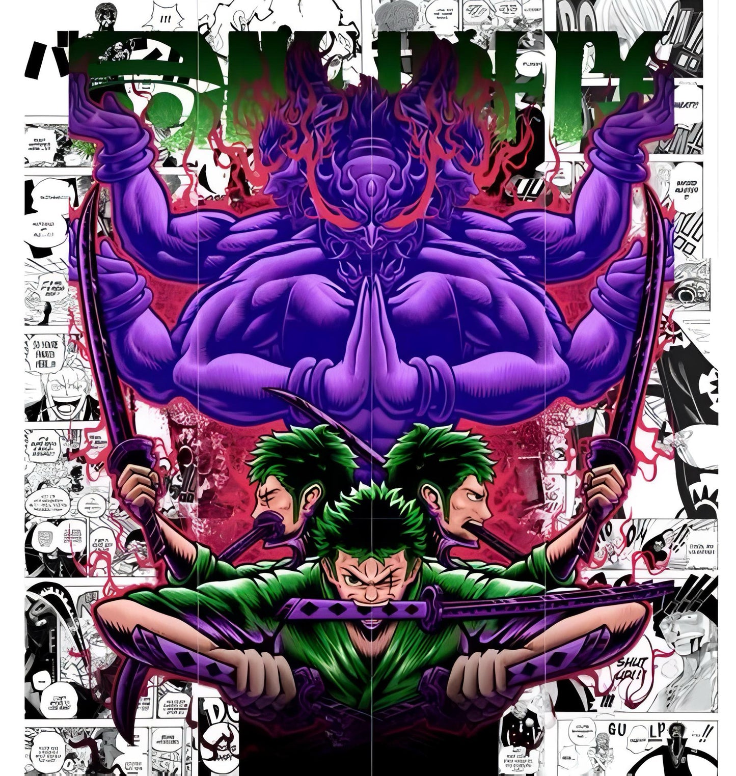 Roronoa Zoro Manga Wall Poster Set – A4 Size (12 Panels) | Anime Manga Panels for Bedroom & Decor | 300 GSM Premium Print