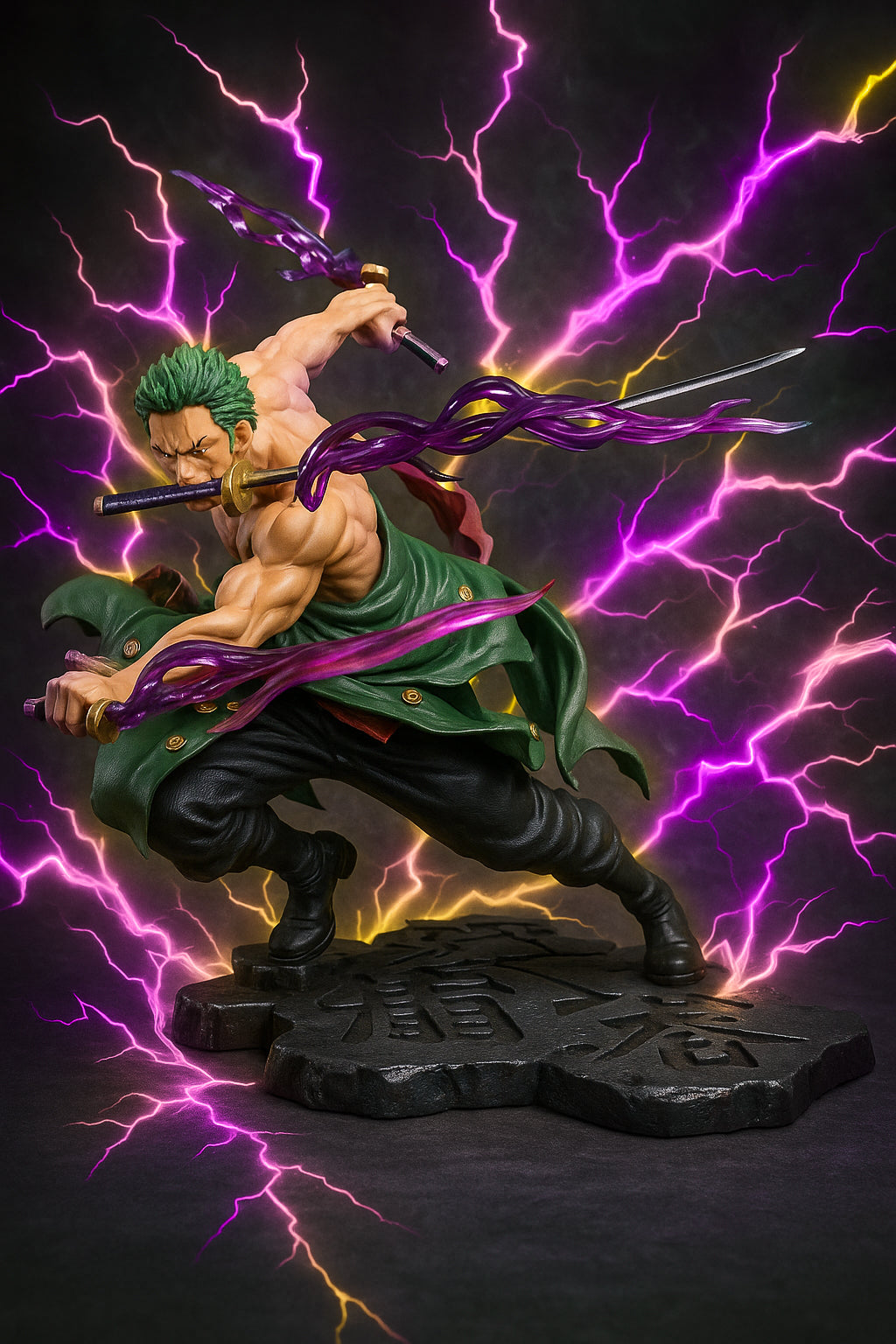 🗡️ One Piece Roronoa Zoro Action Figure | 18cm Height | Black Base Edition | Dual Head Variant | Authentic & Highly Detailed Replica