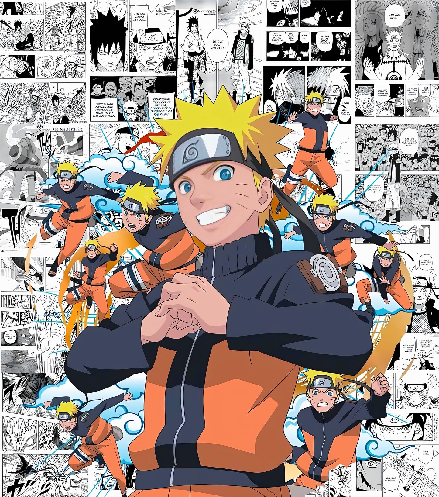 Naruto Anime Manga Poster Set of 12 | PEEL N STICK Self Adhesive A4 Wall Art for Bedroom | Lightweight & Durable