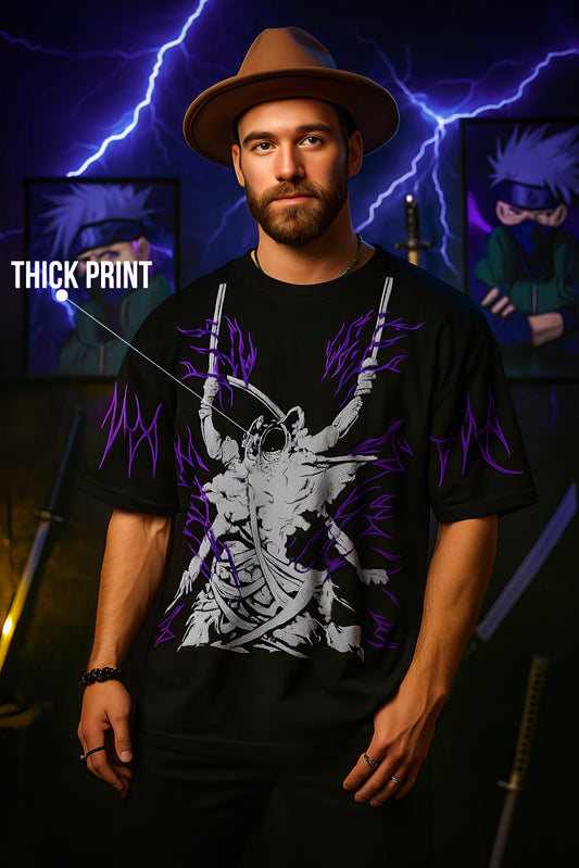 Kakashi Hatake Oversized T-Shirt – Heavyweight Cotton | Anime Streetwear | thick 3d Print (GSM 250)